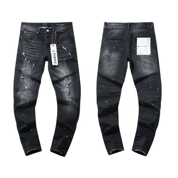 Nuovo marchio di moda di strada jeans viola jeans high street pantaloni angosciati