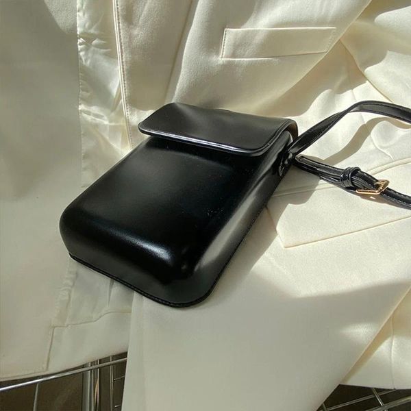 Saco preto retro mochila de couro do plutônio senhoras pequenas sling bolsas alça ajustável telefone feminino versátil mini crossbody sacos