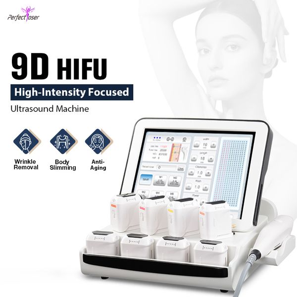 9D High Intensity Focused Ultraschall HIFU-Gerät Facelifting Schlankheitskörperformung Faltenentfernungsausrüstung Schönheitssalon Entfernung von Akne-Dehnungsstreifen