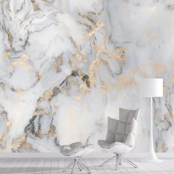 Wallpapers personalizado 3d ouro mármore padrão pintura papel de parede para sala de estar sofá fundo murais papel casa casca vara roll301p