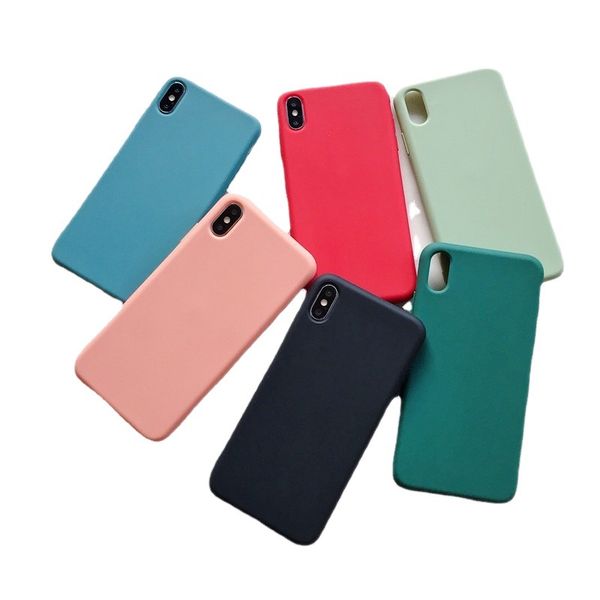 Custodie per cellulari ultra sottili con colori caramelle per Iphone 15 14 13 12 11 Pro XS MAX XR X 7 8 Plus 8plus Cellulari Cover in TPU Regali Prezzo di fabbrica