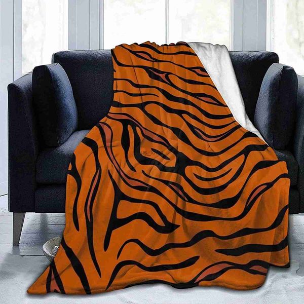 Coperte Coperte di pelli di animali Strisce di tigre leopardo Coperta stampata in 3D Coperta da tiro Coperta per pisolino Coperta invernale per divano letto Divano Regali