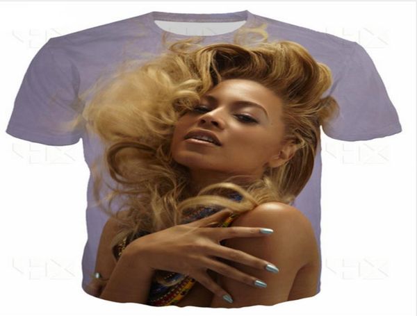 Casual Herren Womans Sänger Beyonce 3D HD Print T-shirt Sommer Kurzarm Oneck T-shirt Mode Stil Unisex Shirt Marke Tees WR9709917