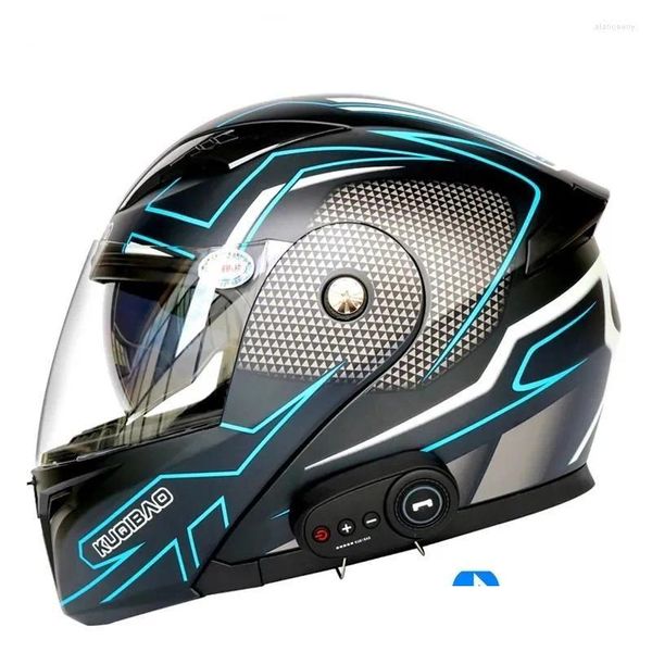 Motosiklet Kaskları Erkek Kask FL Yüz Bluetooth Daha Uzun Dayanıklılık Karşıtı su geçirmez çift lens serin spor dot appd damla teslimat Aut OTP48