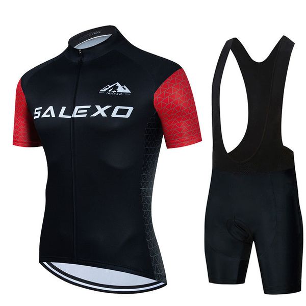 2024 vermelho preto verão conjunto camisa de ciclismo respirável equipe corrida esporte kits bicicleta dos homens roupas curtas v4