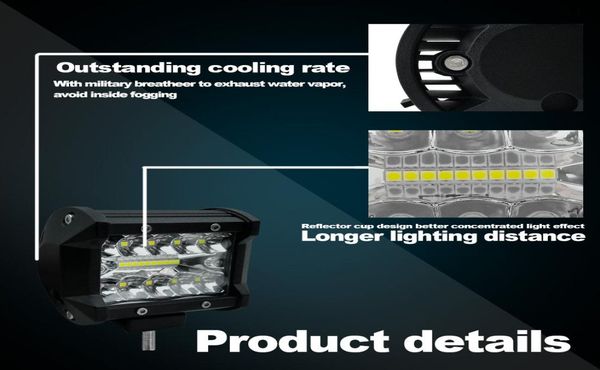 Мини 16LED 27W 48W светодиодный рабочий световой бар квадратный прожектор 12V 24V внедорожный светодиодный светильник для грузовика Offroad 4X4 4WD автомобильный внедорожник ATV7642096