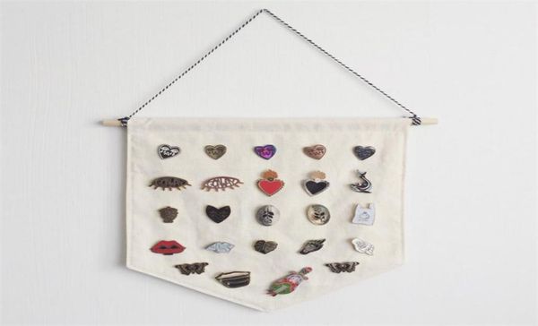 Display Banner Blank Emaille Revers Abzeichen Flagge Brosche Halter Hängende Dekoration Pins Tasten Revers Sammlung Kinderzimmer Dekor DW62632131339