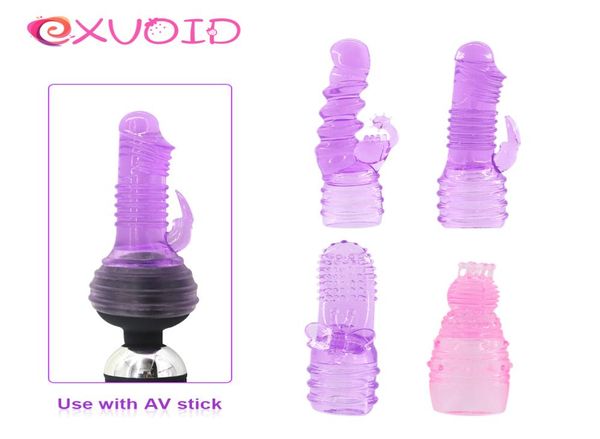 Exvoid yapay penis kapakları vibratör kapak dili vibratörler g spot masaj av çubuk sihirli değnek eki yetişkin ürünleri3042269