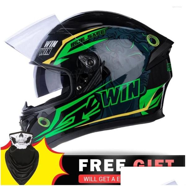 Caschi moto Jiekai Moto Accessori Fl Casco Capacete De Mascino Motocross Off Road Racing Moto Drop Delivery Automob Ot52Q