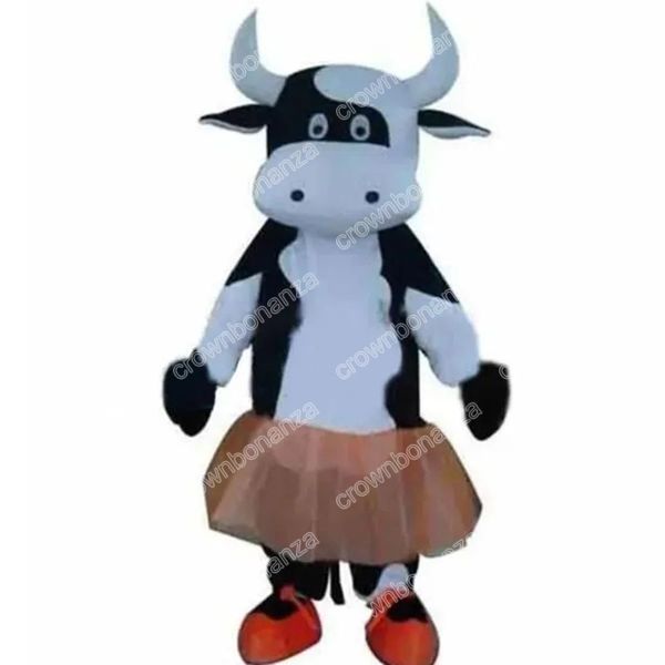 Vendite calde Cow Girl Costume della mascotte Halloween Christmas Fancy Party Dress CartoonFancy Dress Carnevale Unisex Adults Outfit