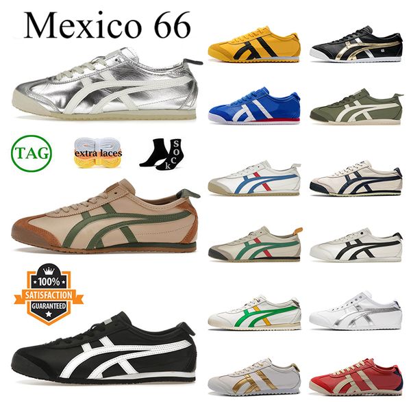 2024 designer di alta qualità Onitsukass Tiger Mexico 66 scarpe casual donna uomo Argento Off Mantle Green Cream Beige 66s mocassini slip-on all'aperto scarpe da ginnastica scarpe da ginnastica a piedi