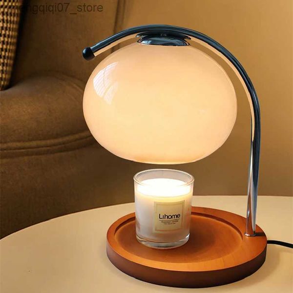 Lâmpadas Shades Aromaterapia Vidro Vela Candeeiro de Mesa Quarto Atmosfera Atmosfera Derretida Lâmpada de Cera Estudo Escritório Home Decor Candlestick Lâmpada Presentes L240311