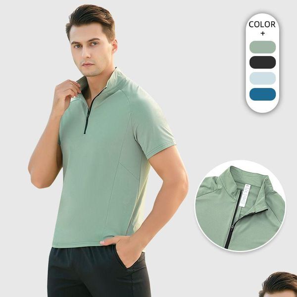 Yoga Outfit Lu Outdoor Mens Sport Camisa Quick Dry Sweat-Wicking Curto Top Homens Wrokout Manga Dt-23201 Drop Delivery Esportes Ao Ar Livre Fi Ottsb