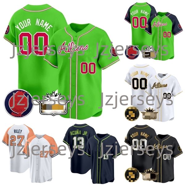 2024 Atlanta Atliens Özel 13 Ronald Acuna Jr. Jersey 27 Austin Riley Matt Olson Harris II Spencer Strider Morgan Wallen Ozzie Albies Jones Rosario Max Fried