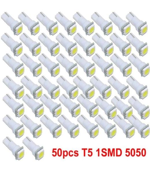 50 шт., холодный белый T5, 1SMD, светодиодная лампа, клиновой прибор, приборная панель, 12V2709953