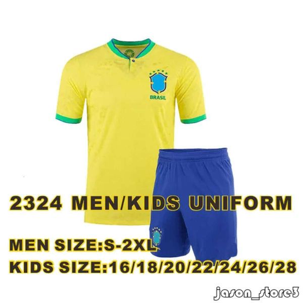 Brasil Brasil Camisa de futebol Novo 2024 Copa América Home Away Mulheres 23 24 Kit de futebol Neymar Jr Juventude Kids Rodrygo Vinicius Bruno G Martinelli G.JESUS UNIFORM KIT 870