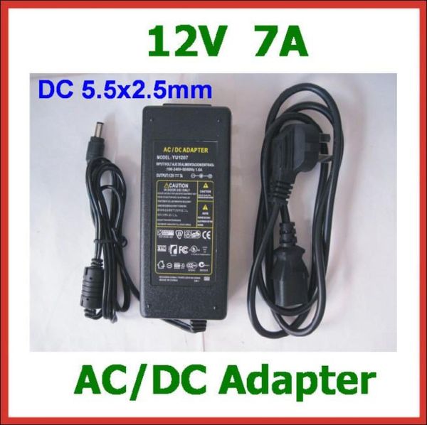 10 Stück 12 V 7 A 84 W DC 55 x 25 mm ACDC-Adapter-Netzteil mit AC-Kabel, Ladegerät, AC 100 V240 V-Netzteil, insgesamt hohe Qualität3811536