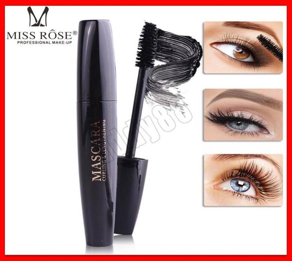 Trucco occhi Miss Rose Mascara 4D Impermeabile a lunga durata Curling Mascara nero spesso Mascara estensione ciglia in fibra di seta 4D Trucco 5267369