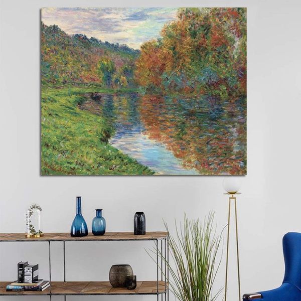 Vintage Monet Ölgemälde Hängende Kunst Poster Meer Feld Landschaft Wand Druck Leinwand Chic Wand Zeichnung Ornament Home Decor265f