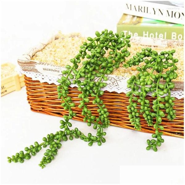 Ghirlande di fiori decorativi 1 pezzo Piante succulente artificiali Fai da te Home Office Decorazioni da giardino Stringa di fiori da parete Appesa Succents Drop Deliver Otxpl