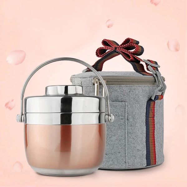 Bento Lunch Box per bambini Vaso per zuppa isolante Borsa termica Stoviglie portatili in acciaio inossidabile Contenitori per alimenti per snack da picnic 240219