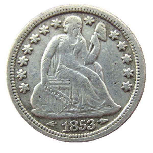 США 1853 P S Liberty сидящая монета в десять центов с серебряным покрытием копия монеты ремесло продвижение заводские аксессуары для дома серебряные монеты303G