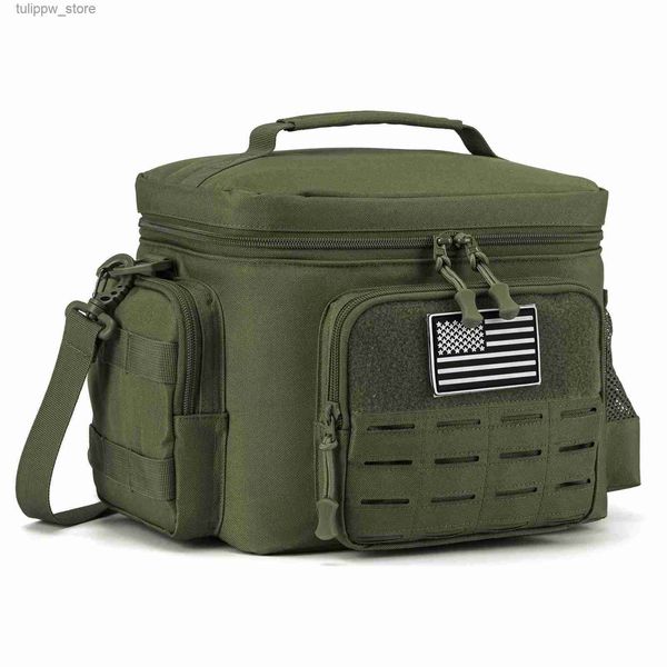 Bento Boxes Lancheira Tática para Homens Militar Heavy Duty Lunch Bag Trabalho À Prova de Fugas Isolado Durável Thermal Cooler Bag Refeição Camping Piquenique L0311