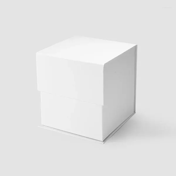 Confezione regalo Geotobox 17,5x17,5x17,5 cm |Scatole portaoggetti con coperchio magnetico bianco e nero a cubo A6 da 6,9x6,9x6,9 pollici