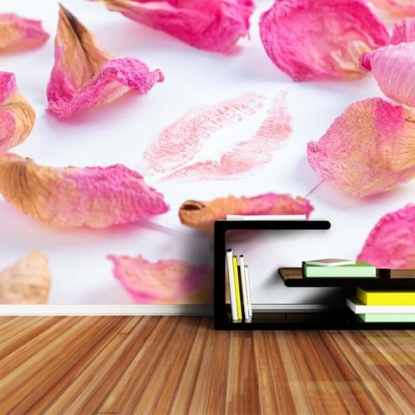Natureza pétala de rosa 8d mural de seda po papel de parede 3d contato papéis de parede decoração de casa para sala de estar murais de tv art1259t