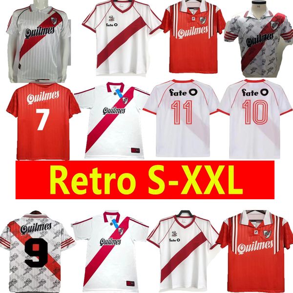 1986 1987 1995 1996 River Plate Retro Camisas de Futebol 86 87 95 96 97 98 04 06 Caniggia Gallego Alzamendi Norberto Alonso Camisa de Futebol Vintage 2000 2001