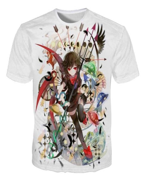 Anime Mädchen T-Shirts Männer Frauen Unisex 3D-Druck T-Shirts Ausgefallene japanische Cartoon-Mädchen Kurzarm Neues Design 3D-Kleidung Coole Geschenke1519867