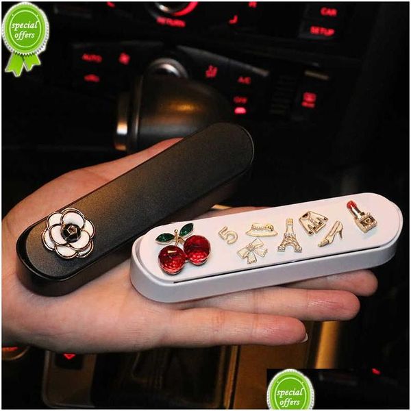 Altri accessori per interni Nuovo auto che stiling auto Auto Floreale Temporanea Numero di telefono Numero di telefono Piatto Stop Women Access Dhdua