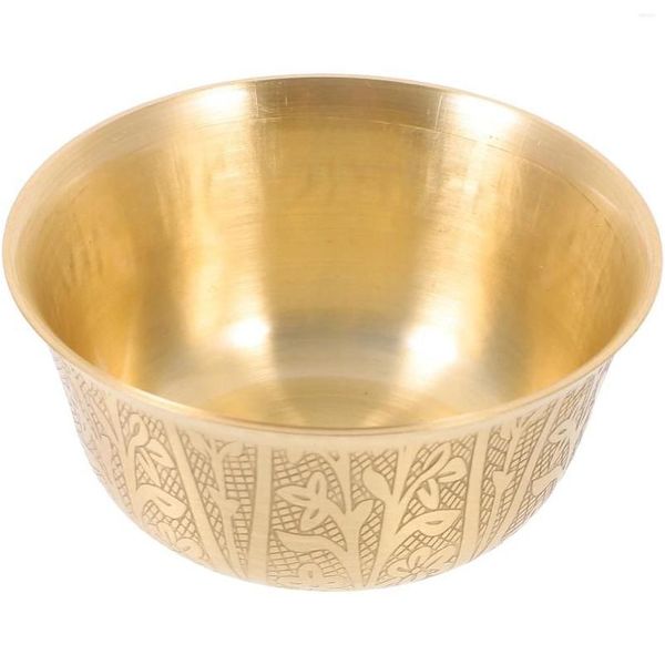 Tigelas de cobre tigela ornamento buda adoração água arroz decoração pequena oferta artigos de mobiliário criativo entrega de gota dourada home garde otn1p