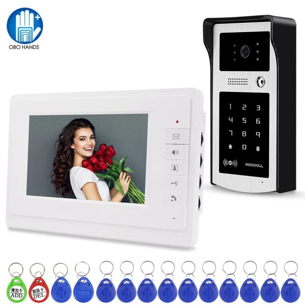 Intercom Home RFID Video Intercom Sistema Video Door Door Telefono 7 '' Monito