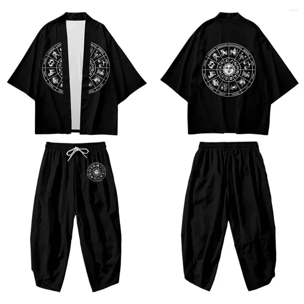 Abbigliamento etnico 3D Costellazione Donna Donna Uomo Abbigliamento asiatico Kimono Cardigan Camicia Set di pantaloni tradizionali Yukata Haori giapponese