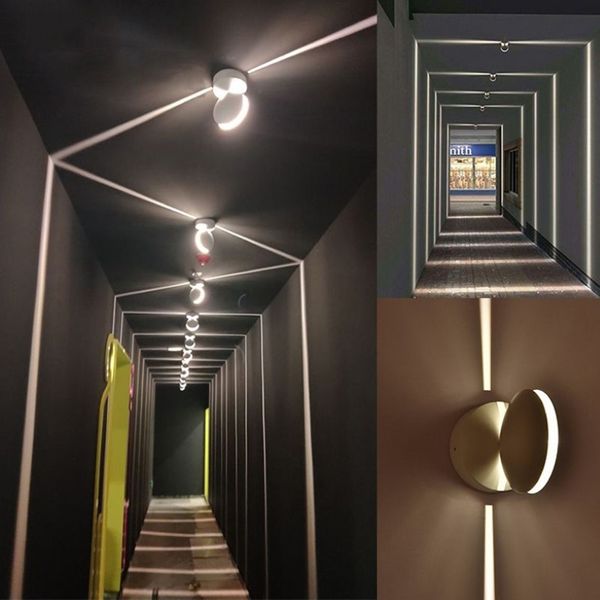 Corridoio LED Davanzale della finestra Lampada per telaio della porta Faretti da parete El KTV Bar Corridoio Lampade da parete a LED Lampade per finestre a raggi di linea a 360 gradi2884