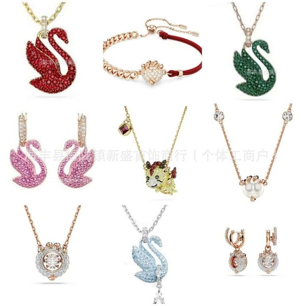 Schmuck Shijia High Edition Chinesische Loong Halskette Damen Jahr des Lebens Verwendet Elemente Kristall Dynamische Schwan Schlange Knochen Kette Liebhaber Valentinstag