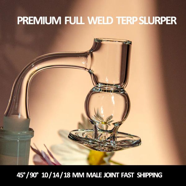 Terp Slurper Blender Raucherzubehör abgeschrägte Kante Bubble Barrel Quarz Banger 10 mm 14 mm 18 mm nahtloser Nagel für Bong Dab Oil Rigs LL