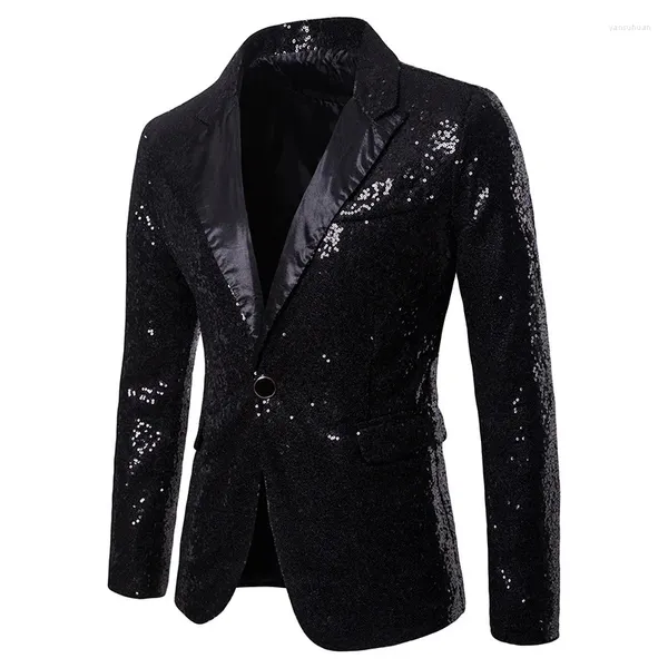 Herrenanzüge 2024 Männer Pailletten Blazer Designs Plus Größe 3XL Schwarz Samt Gold Pailletten Anzug Jacke DJ Club Bühne Party Hochzeit führen Kleidung