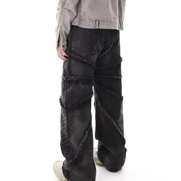 Männer Hosen Kleidung Mann Vintage Zerstörung Pelzigen Jeans Straße Hosen Spezielle Design Für Männer Pantalones Hombre