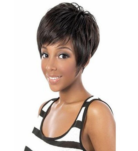 2020 Nova Amazon vendendo peruca popular europeia e americana feminina cabelo curto encaracolado preto arnês de seda de alta temperatura3875198