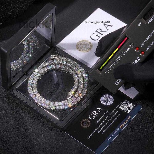 Colar de tênis designer gra hip hop jóias 2.0mm-6.5mm corrente diamante 925 prata ouro gelado para fora banhado colares presente l6cn