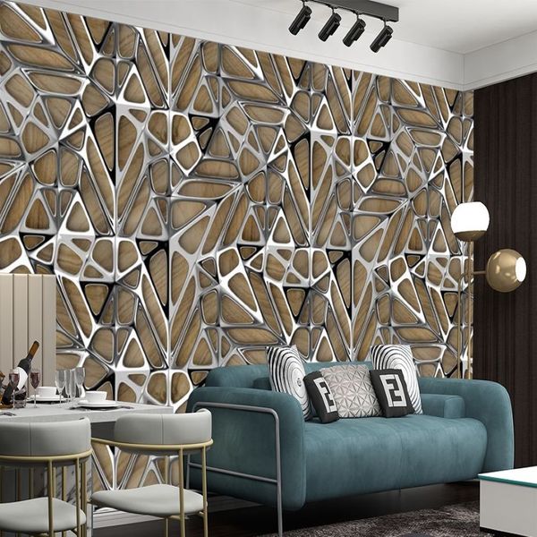 3D Tapete Wohnzimmer Schlafzimmer Küche Seide Unregelmäßige Geometrische Metall Kunst Heimwerker Malerei Klassische Wand Wallpapers2386