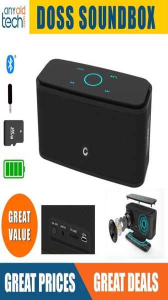 Портативные беспроводные Bluetooth-колонки DOSS SoundBox Touch с HD-звуком 12 Вт и басами IPX5, водонепроницаемость, 20 часов воспроизведения с сенсорным управлением Ha4221401