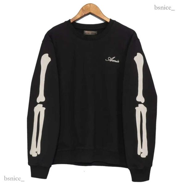 Casual Beflockung Knochen Muster T-shirt Top Herren Sweatshirt Hoodie Japanischen Koreanische Streetwear Oansatz Männer Sweatshirt 840