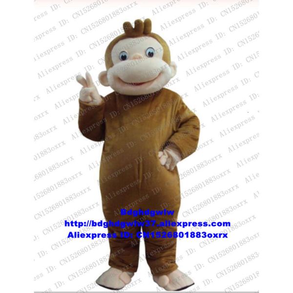 Trajes da mascote curioso george macaco mascote traje adulto personagem dos desenhos animados roupa terno marca ideneity vestido ao vivo cx4034 frete grátis