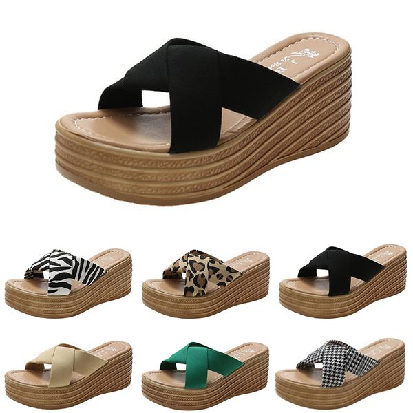 Sandals Slippers Fashion Heels Women High Shoes Gai Summer Platform Sneakers Тройной белый черный коричневый зеленый цвет 50 692
