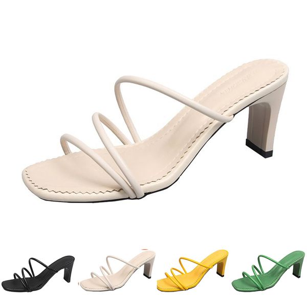 Sandals High Women Heels Slippers Fashion Shoes Gai Triple White Black Red Yellow Hellow Brown Color93 492 787