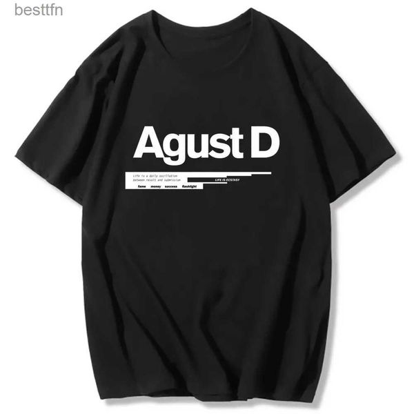 Damen-T-Shirt Neue koreanische Version von KPOP Agust D bedrucktes T-Shirt D-2-Album Unisex-T-Shirt Yoongi-Shirt Teen-Kleidung cool 240311