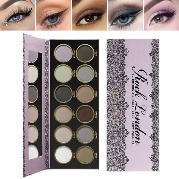 Palette di ombretti professionali completamente opachi Grigio Nero SmokeyEyes Ombretti Pallet per trucco Tonalità fresca Polvere di pigmenti a lunga tenuta 240226